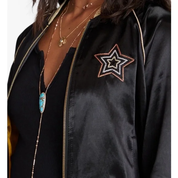 MOTHER The Letterman satin zip jacket Small - Picture 2 of 8